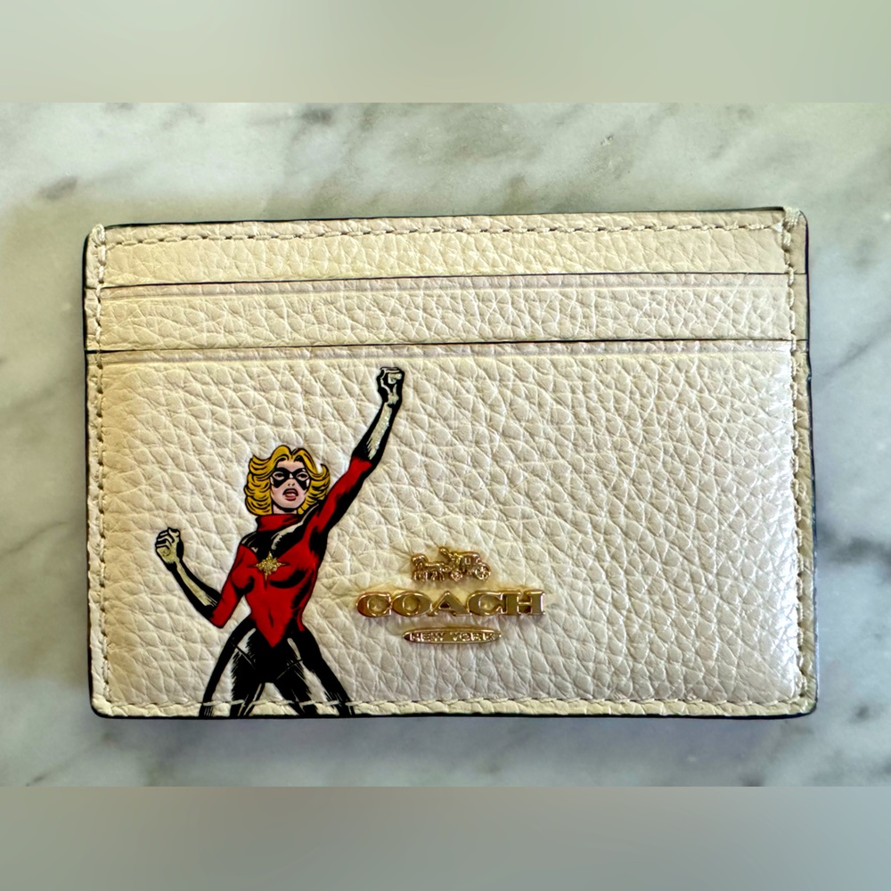 NWOT Coach Marvel Card Case with Carol Danvers